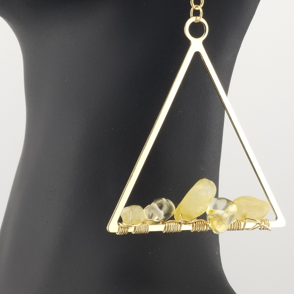 Handmade🌟'Akan Gold Peak Earrings'🏔️✨1of1 - Picture 1 of 3